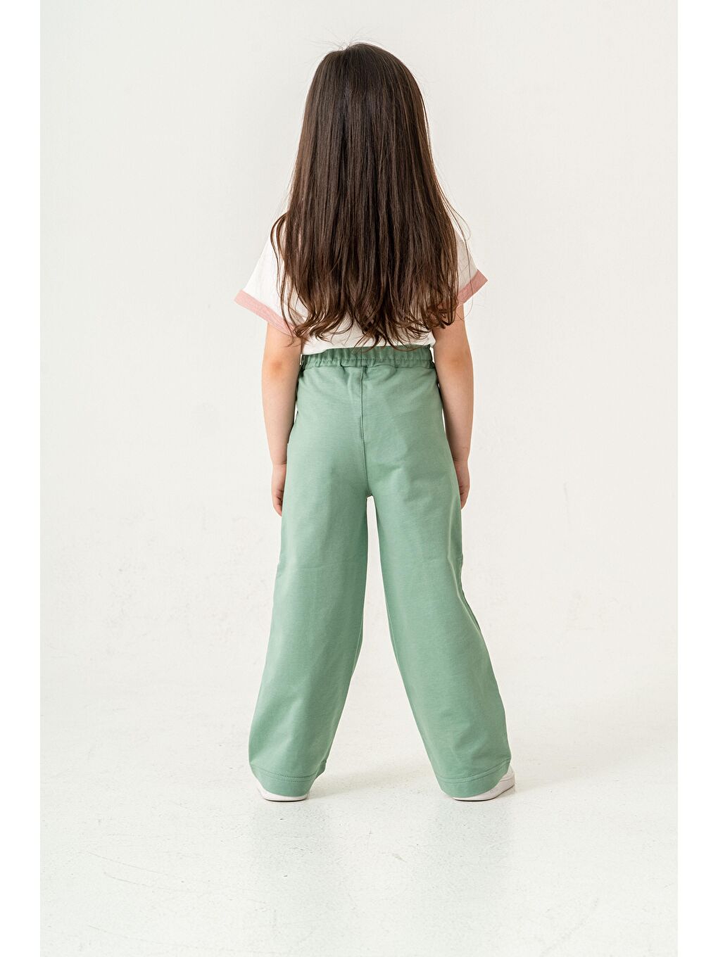 Yeşil Çift Cepli Cep Baskılı Kız Çocuk Eşofman Altı-7