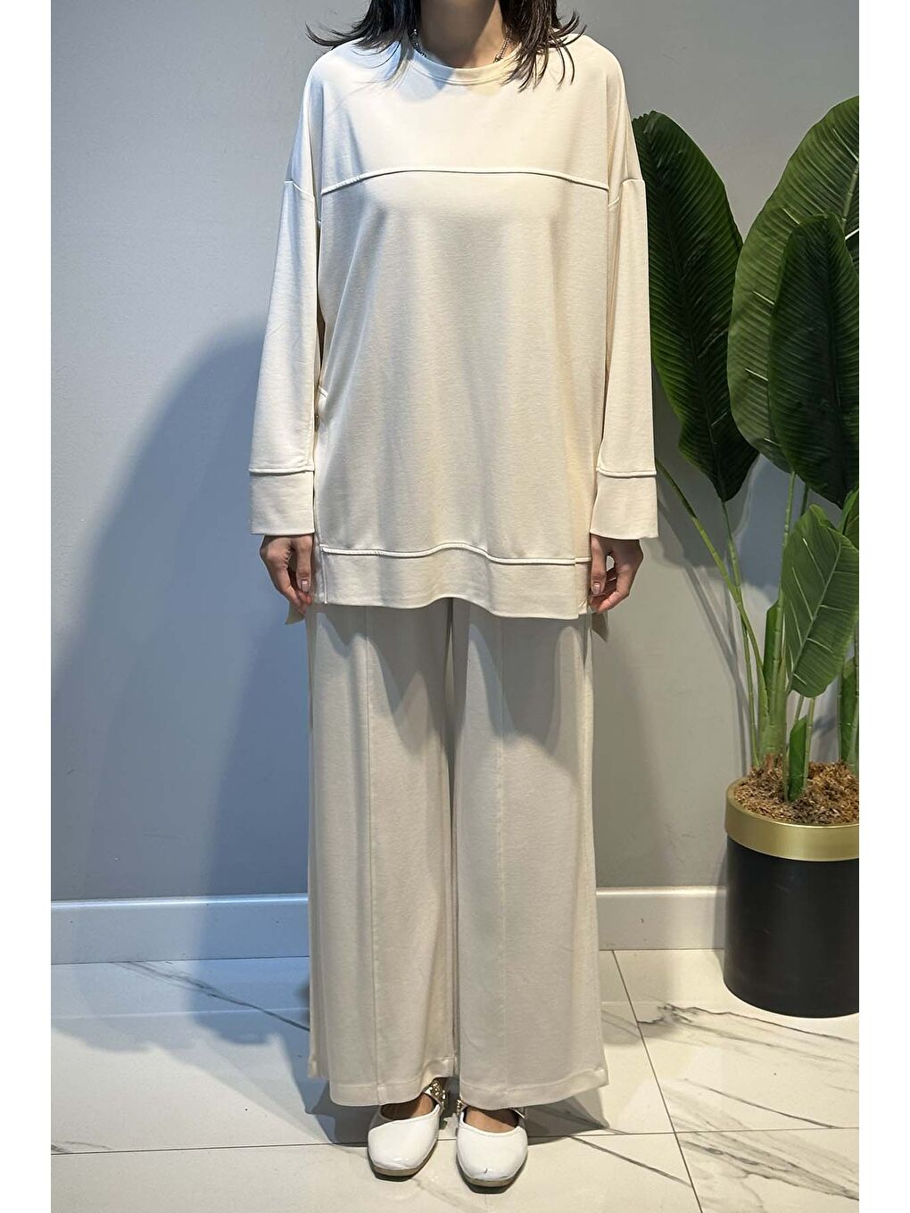 Çıtçıt Detay Pantolonlu Takım 17118 Bej-1