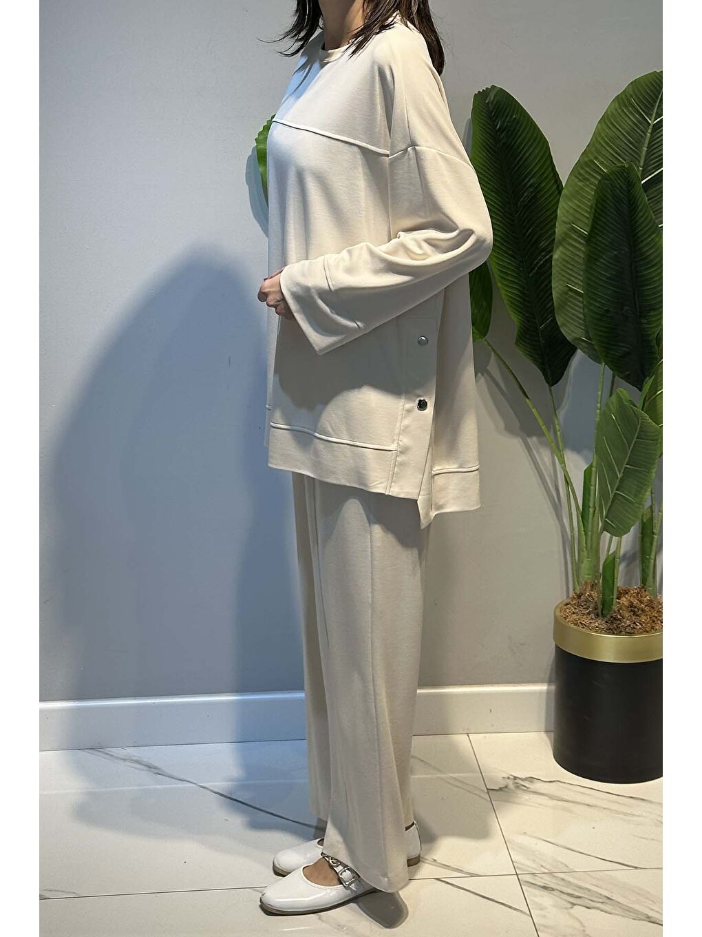 Çıtçıt Detay Pantolonlu Takım 17118 Bej-2