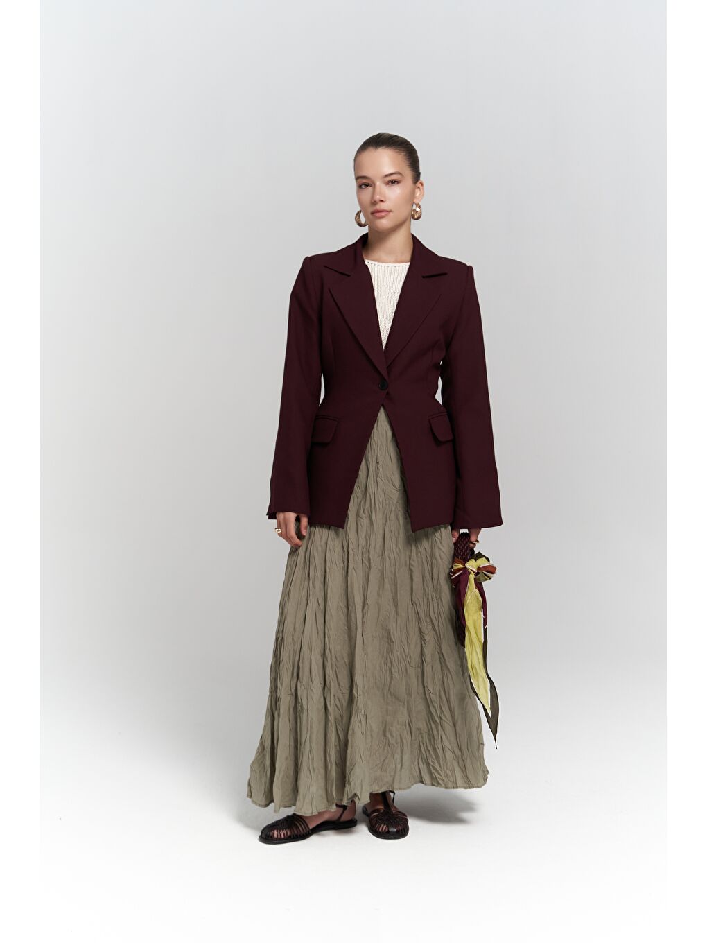Mai Collection Lecco Dar Kesim Bordo Blazer - 1
