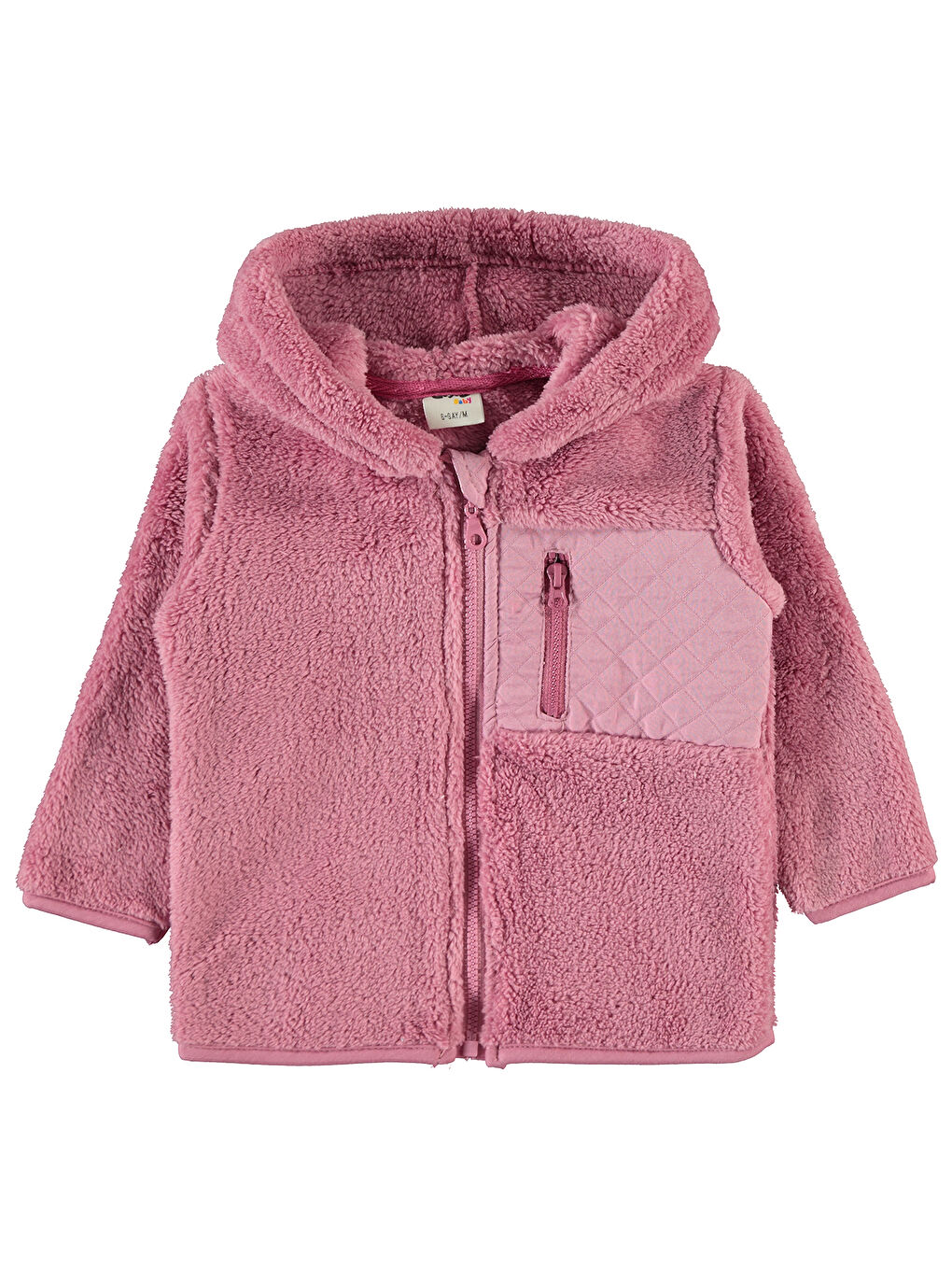 Civil Açık Pembe Baby Kız Bebek Kapüşonlu Fermuarlı Sweatshirt  6 18 Ay Toz Pembe