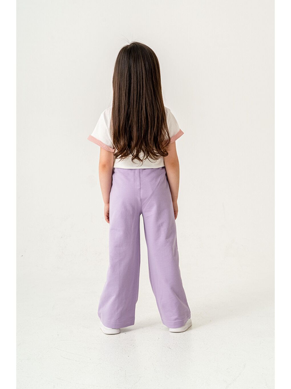 Lila Çift Cepli Cep Baskılı Kız Çocuk Eşofman Altı-5