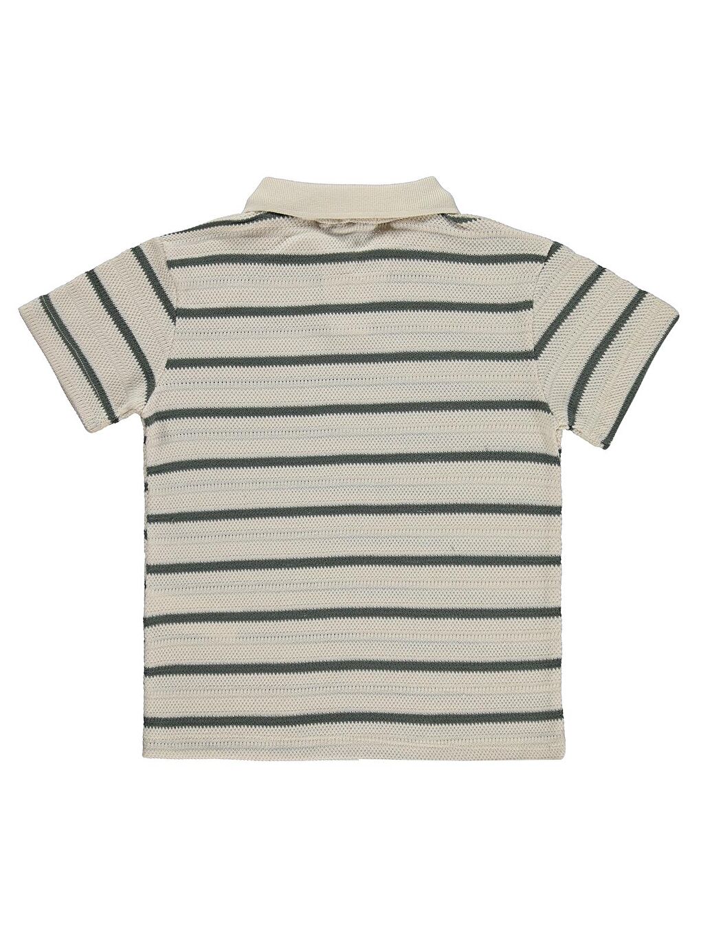 Boys Polo Yaka Çizgili 6-9 Yaş Tişört - Haki-1