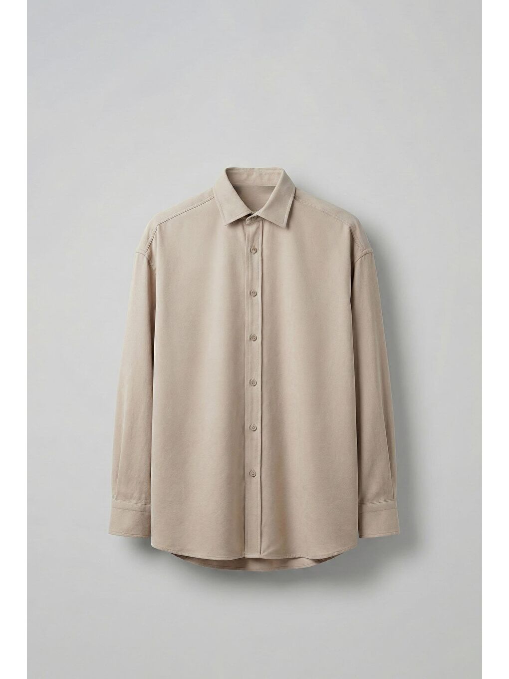 Erkek Oversize Efektli Modal Gömlek Bej