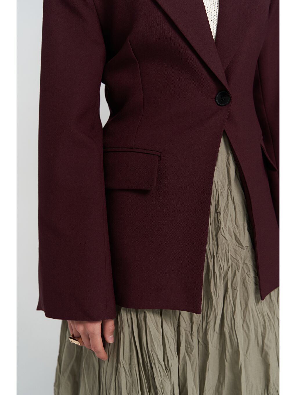 Mai Collection Lecco Dar Kesim Bordo Blazer - 6