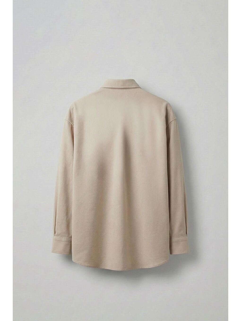 Erkek Oversize Efektli Modal Gömlek Bej-1
