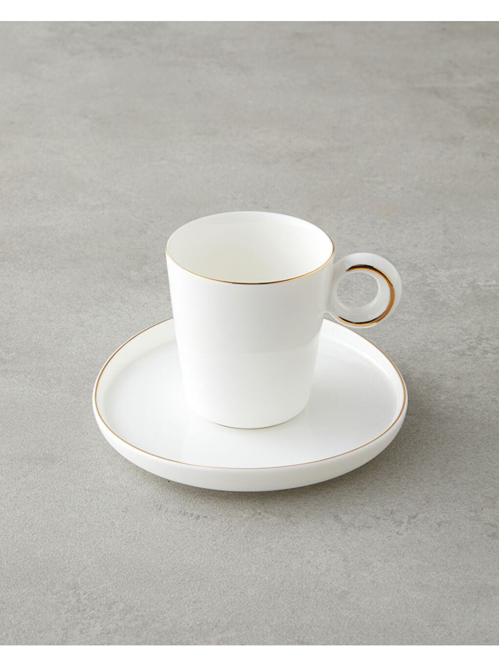 Eclipsed Porselen 4 Parça 2 Kişilik Kahve Fincan Takımı 85 ml Beyaz-Gold-2