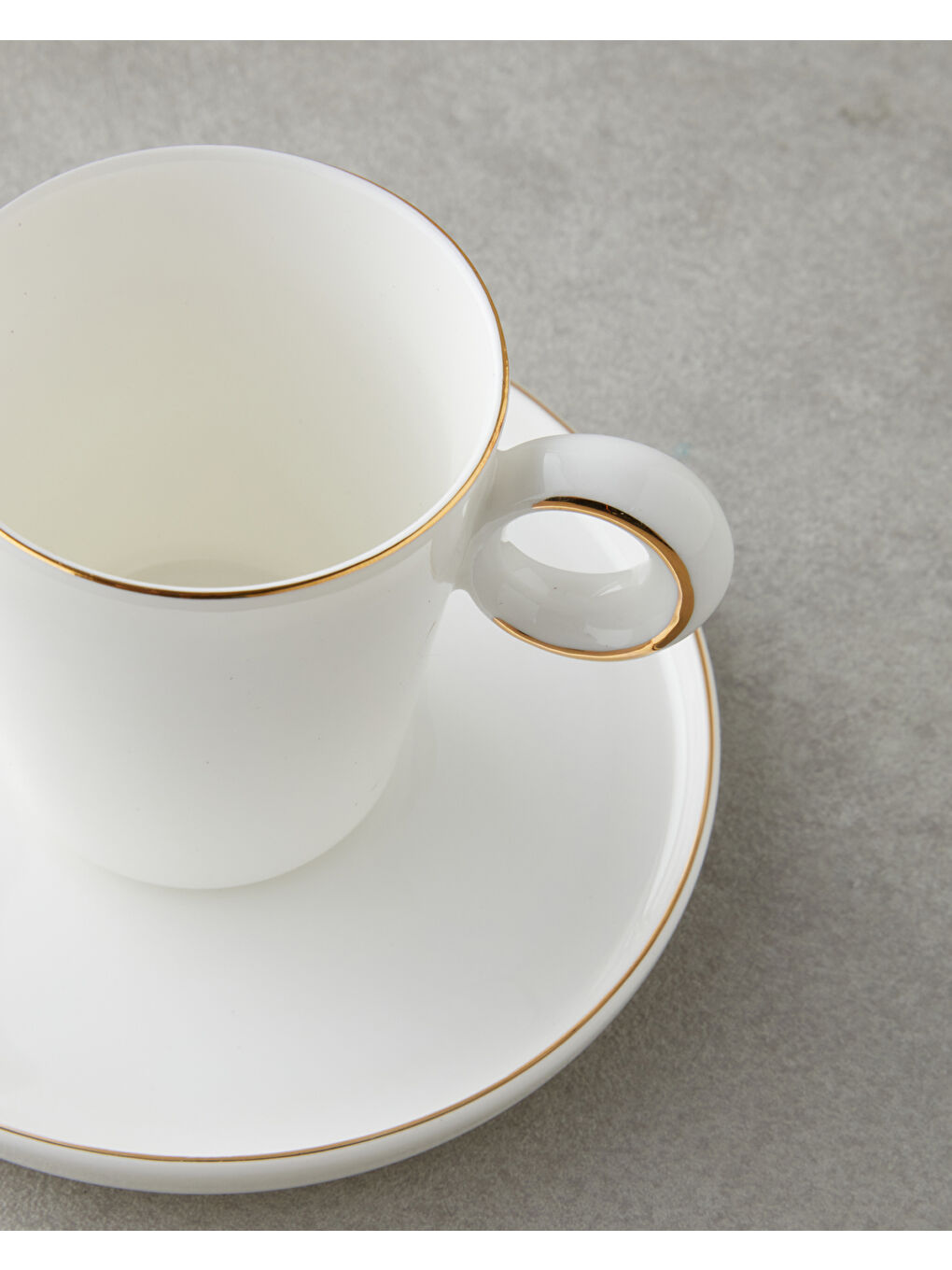 Eclipsed Porselen 4 Parça 2 Kişilik Kahve Fincan Takımı 85 ml Beyaz-Gold-3