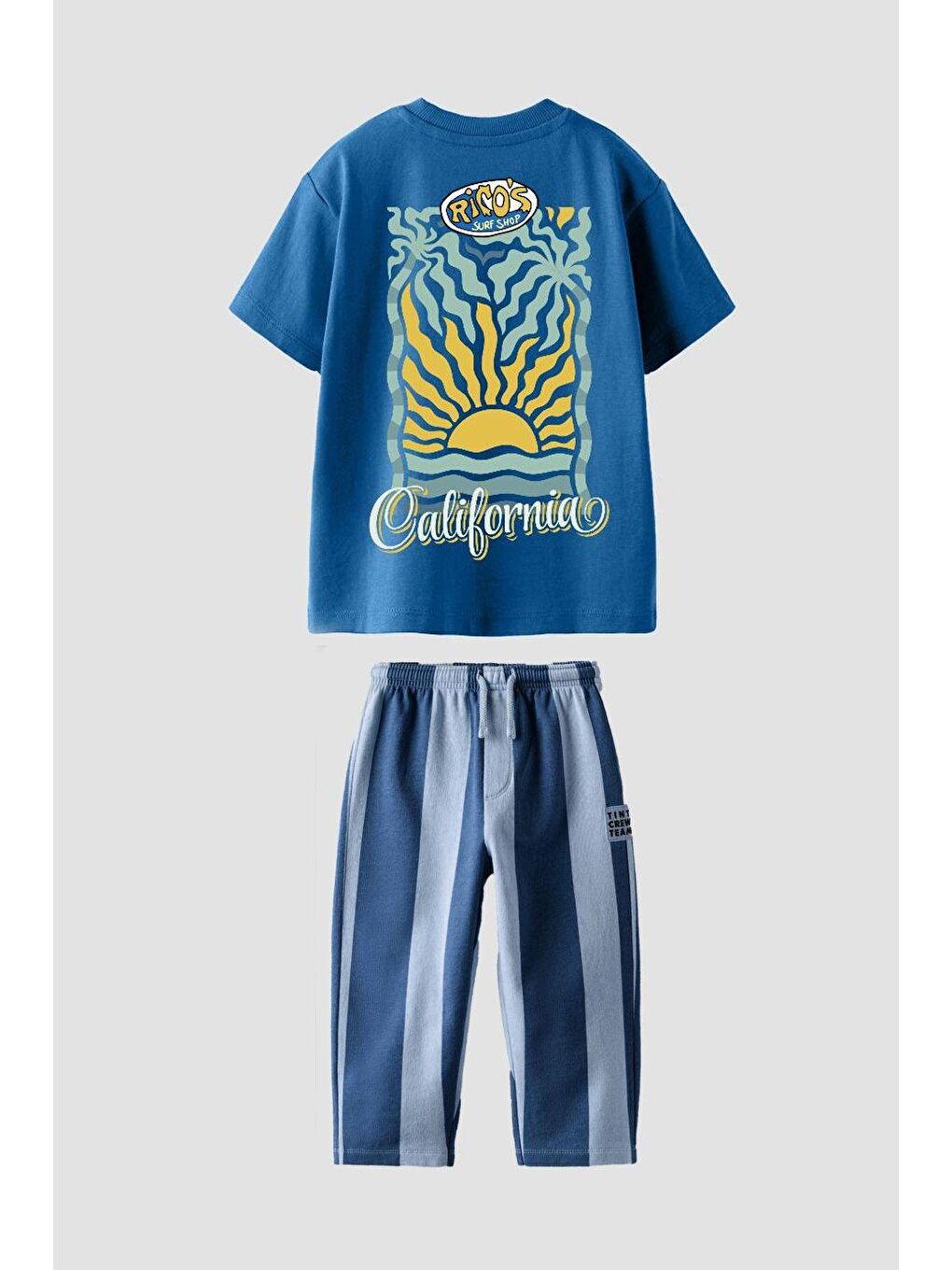 Lacivert Erkek Çocuk Baskılı Jogger Pantolonlu Altüst Takım-1