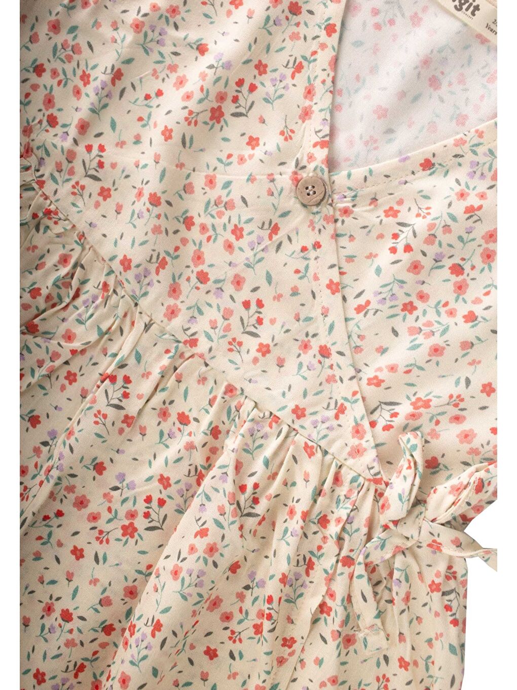 Desenli Viskon Tulum 2-8 Yaş Bej-2