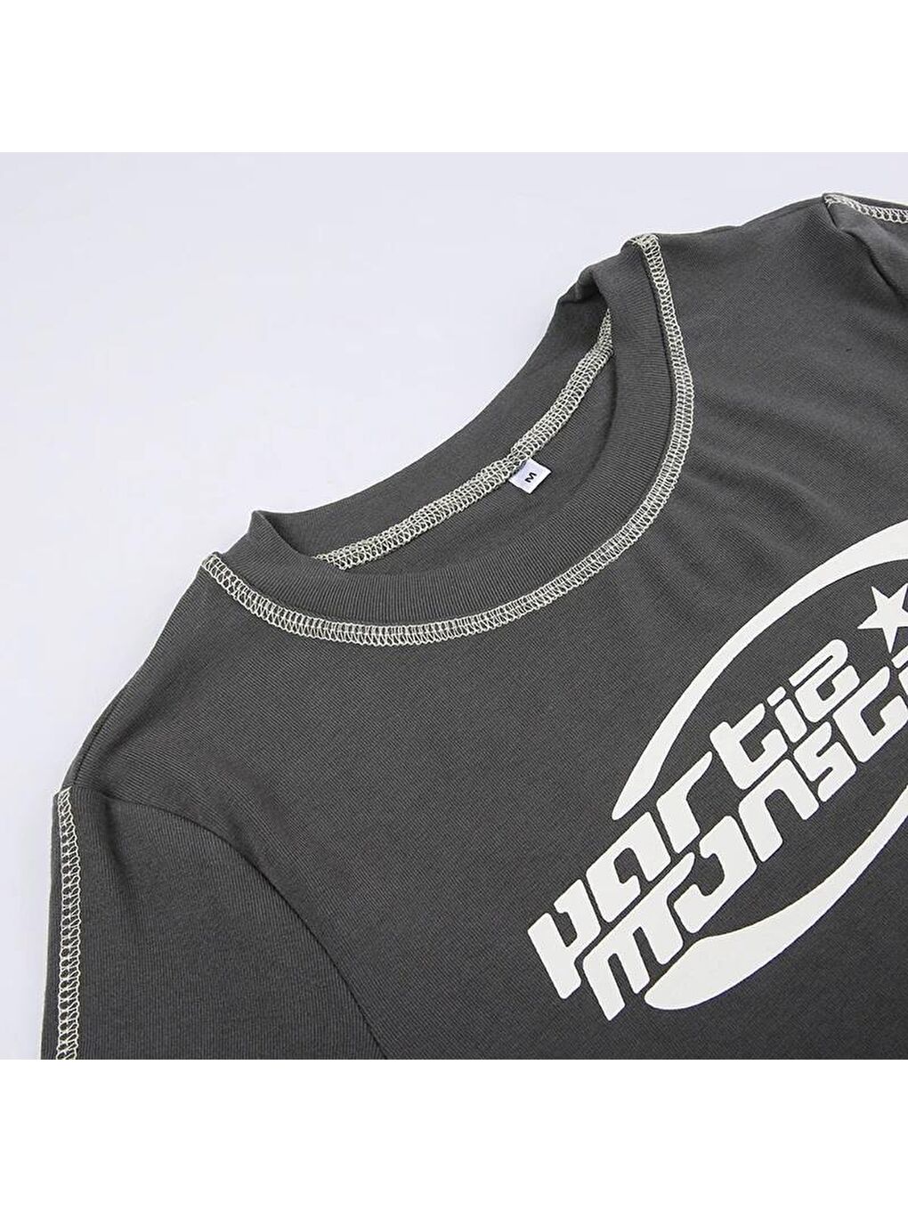 Partie Monsters Antrasit Crop Bluz-4