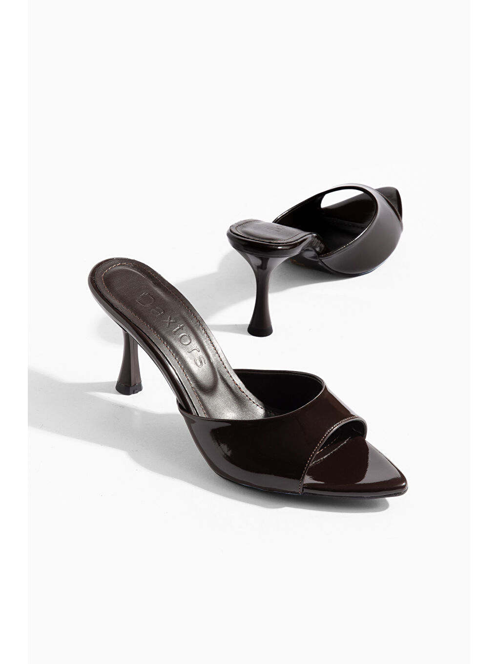 Kahverengi Edissa Günlük Ortopedik Kadın Klasik Topuklu Terlik-4