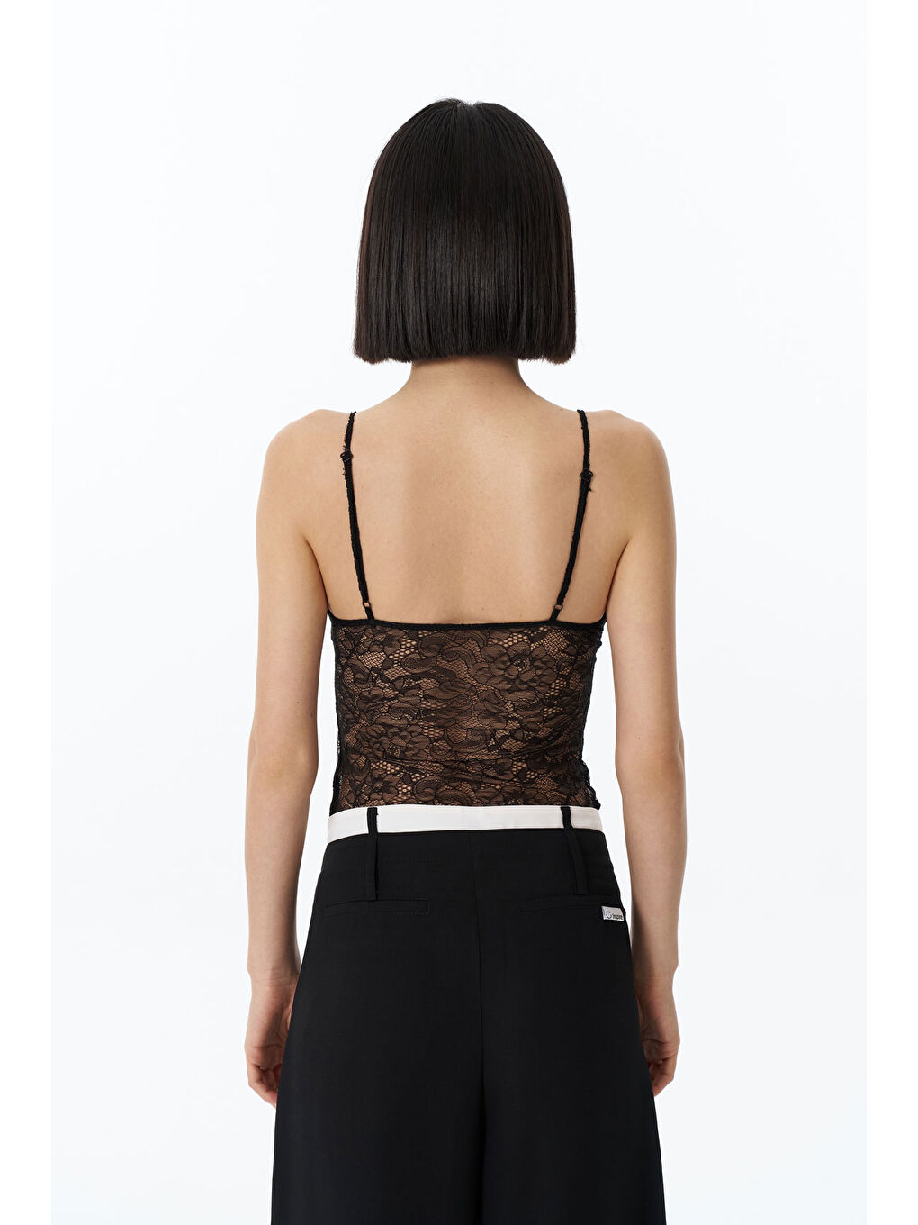 Dantelli Transparan Bodysuit Siyah-3