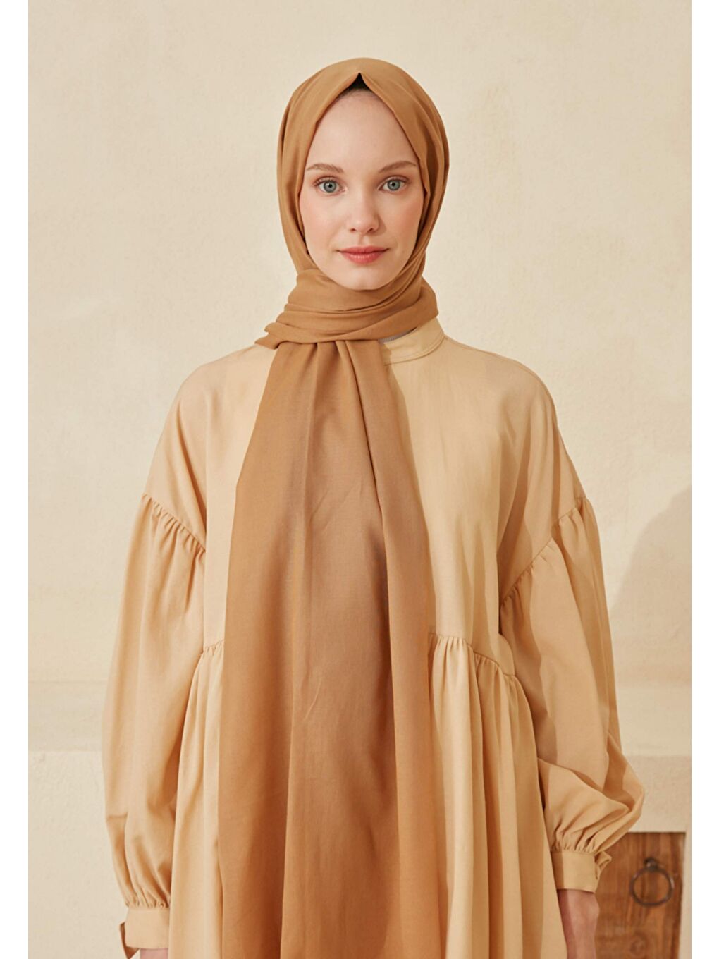 Sarı İnce Pamuk Vual Şal Bal Köpüğü-2