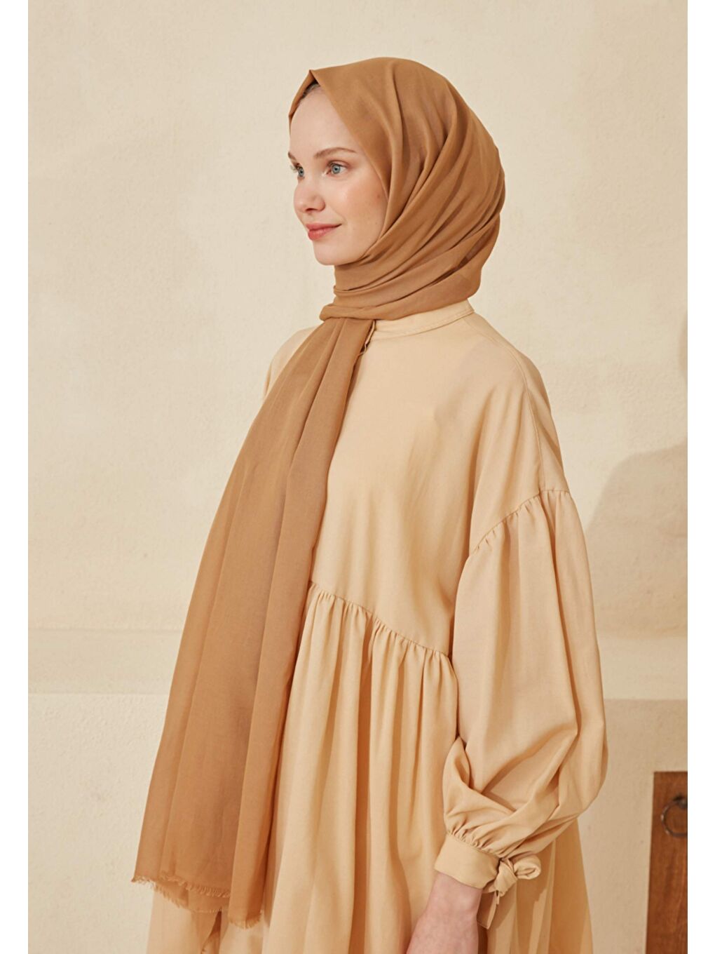 Sarı İnce Pamuk Vual Şal Bal Köpüğü-3