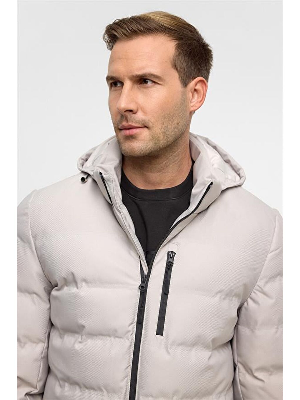 Bej Slim Kapitone Mont-2