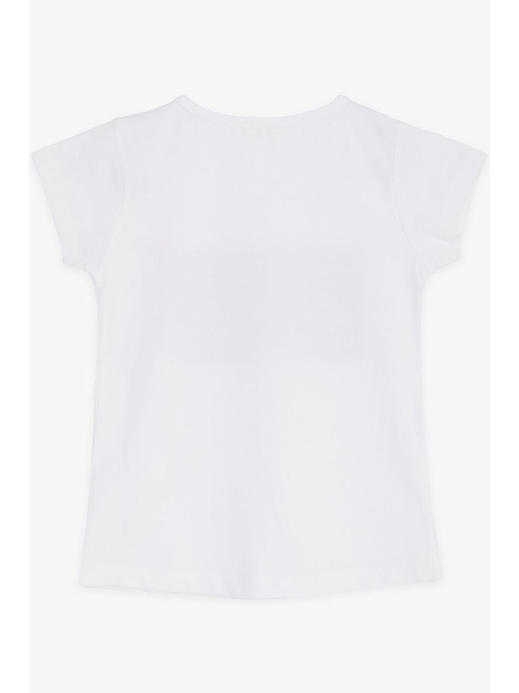 Kız Çocuk Tişört Pullu Ay Yıldızlı Beyaz (4-14 Yaş)-4