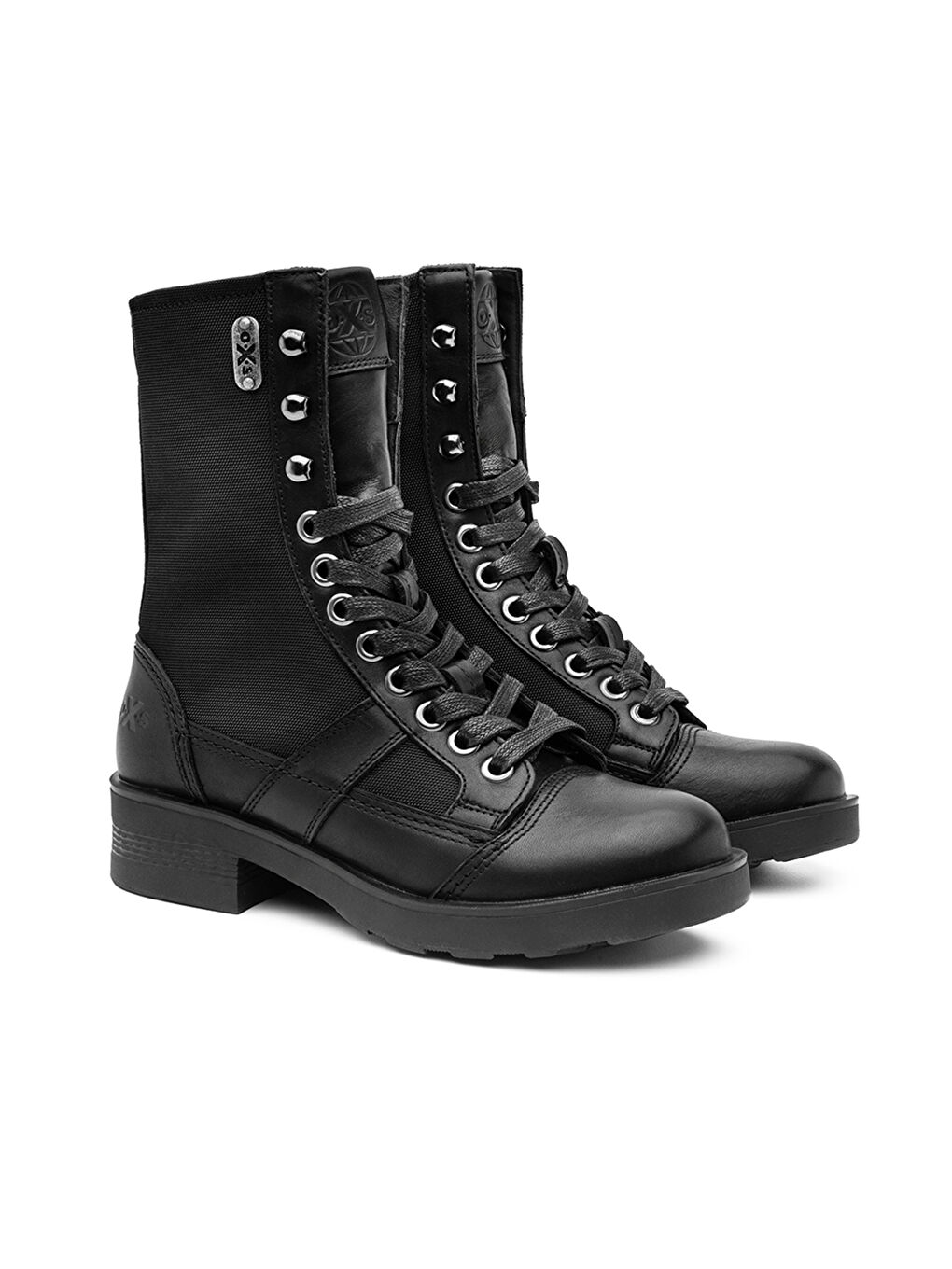 Siyah Kadın Çizme OXW002300 FRANK 0023 MID D NYLON/LEATHER Black-1