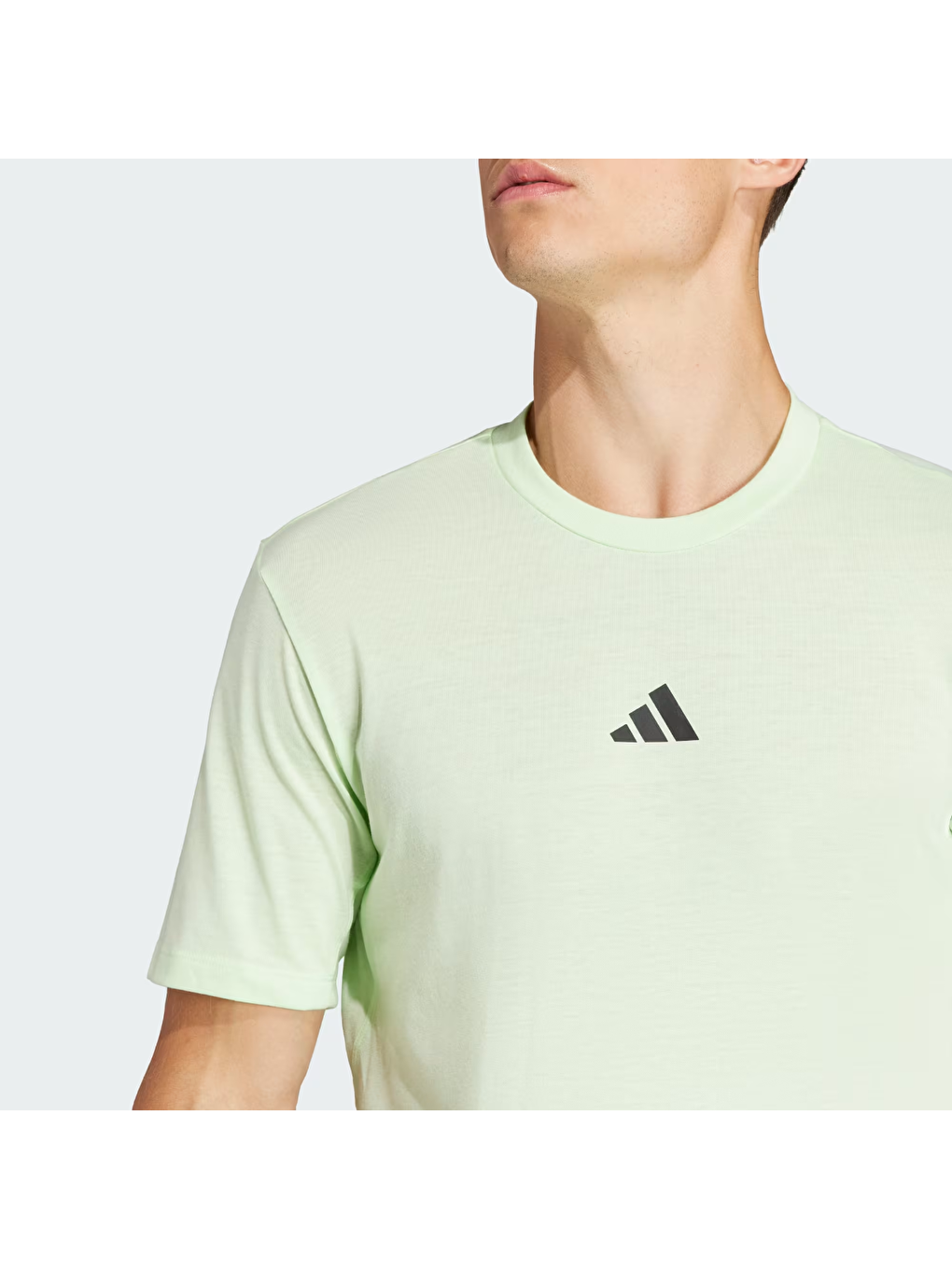 Adidas Workout Logo Erkek Yeşil Yuvarlak Yaka Tişört - 2