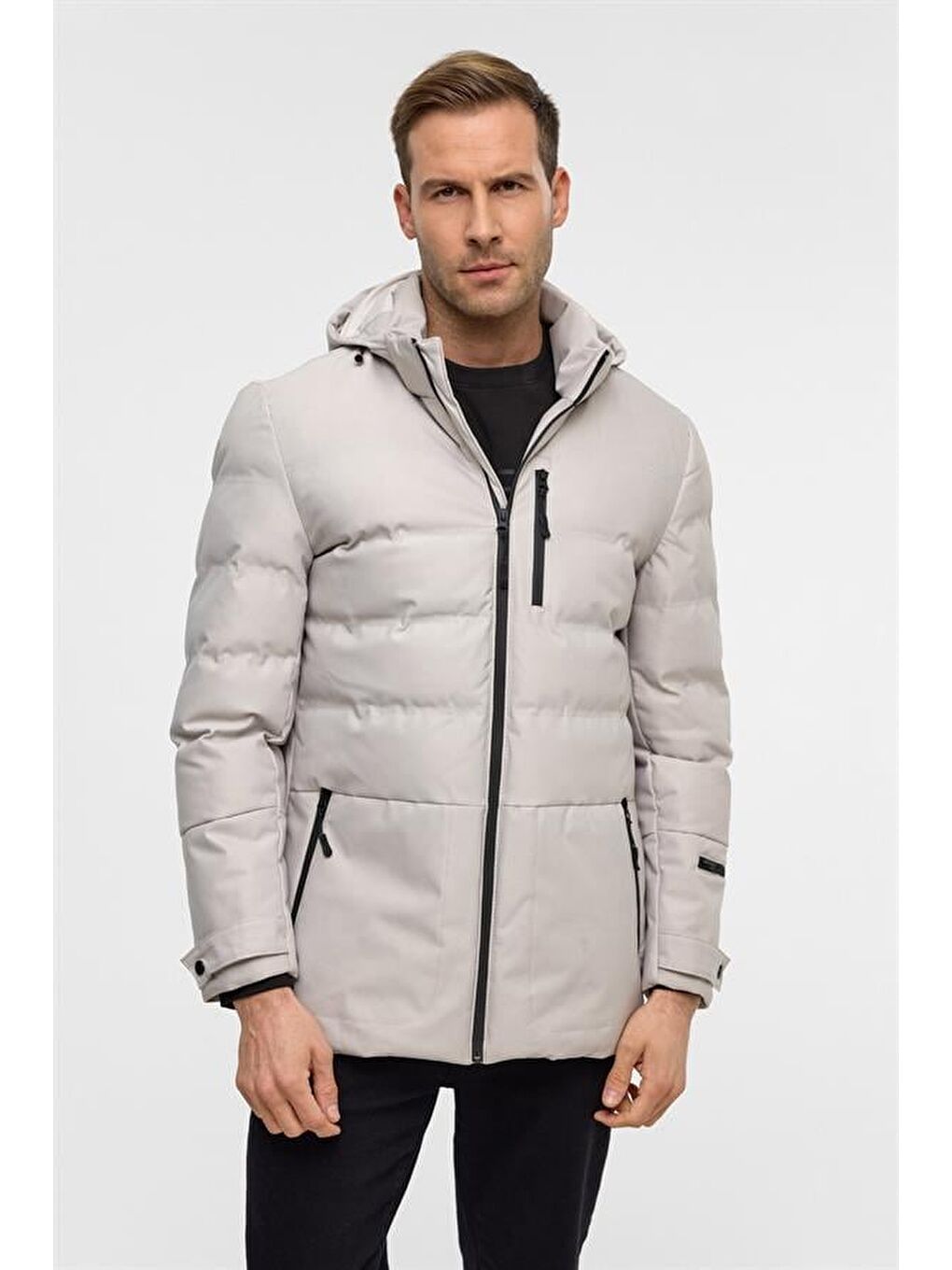 Bej Slim Kapitone Mont-4