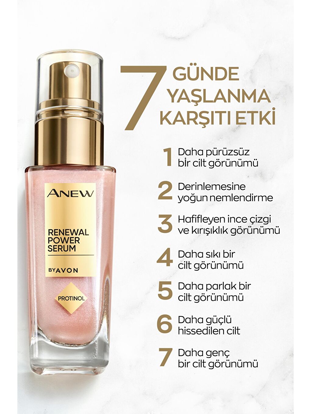 AVON Renksiz Anew Renewal Power Serum 30 Ml. Üçlü Set - 3