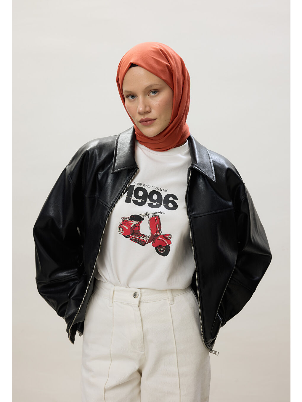 Kahverengi İnce Pamuk Vual Şal Kiremit-4