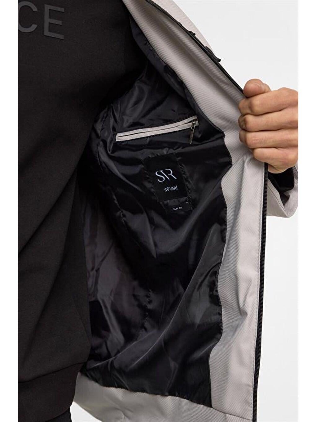 Bej Slim Kapitone Mont-5