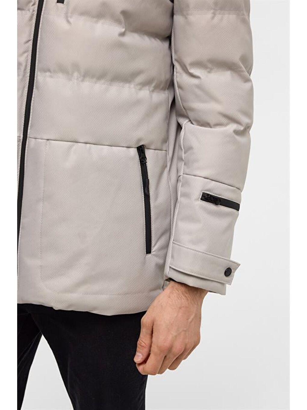 Bej Slim Kapitone Mont-8