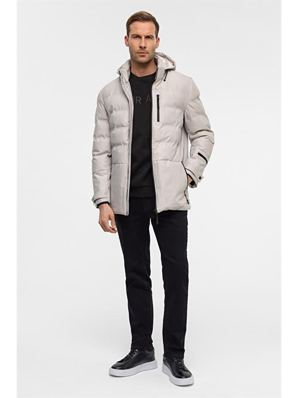 Bej Slim Kapitone Mont-11