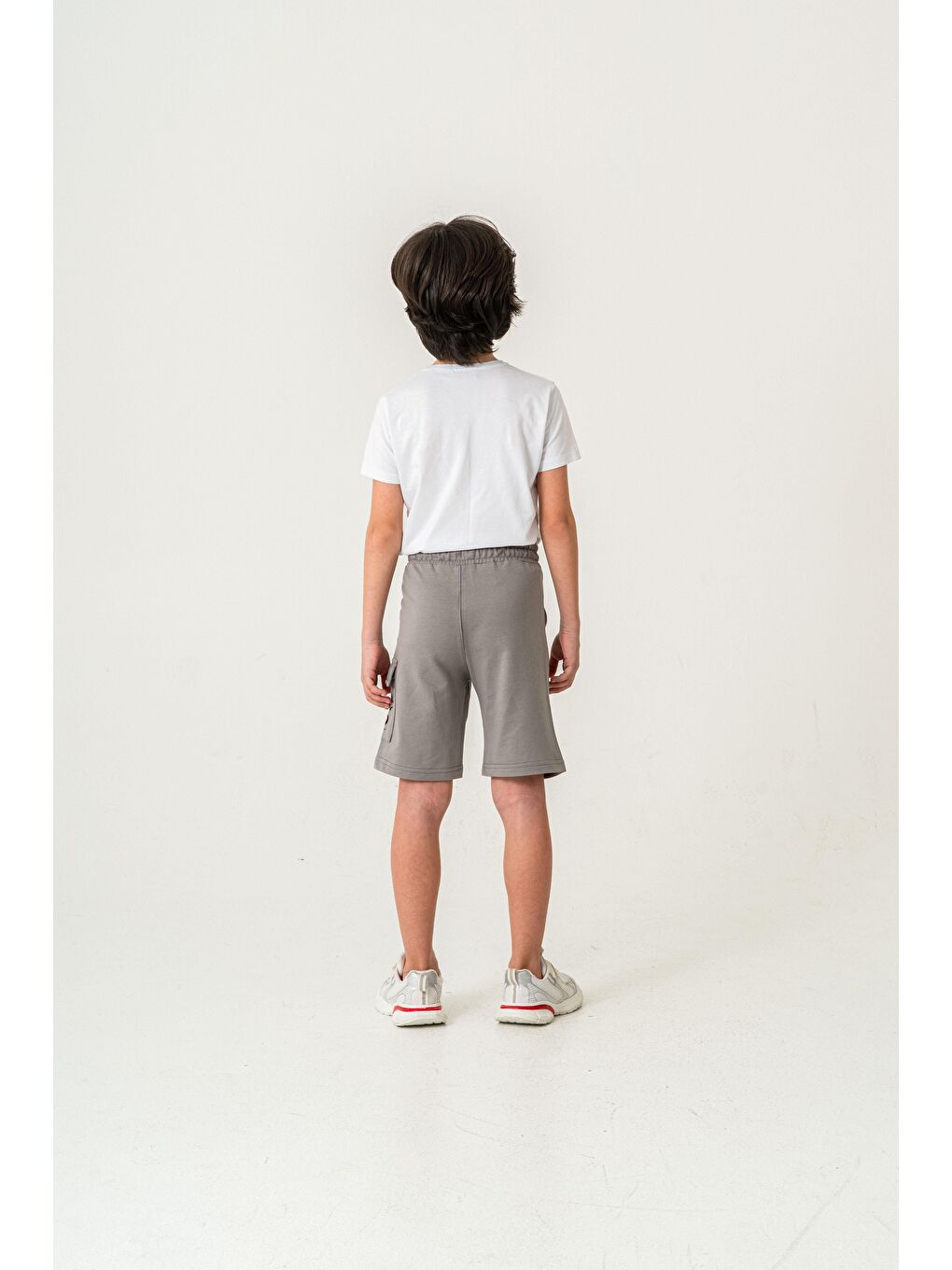 Gri Offical Baskılı Kargo Cepli Erkek Çocuk Şort-6