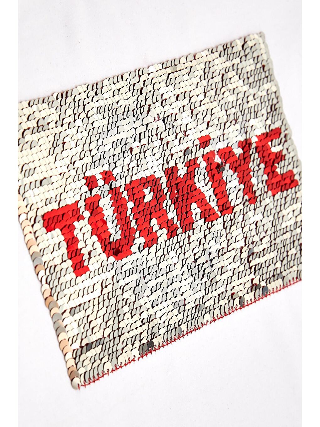 Kız Çocuk Tişört Pullu Ay Yıldızlı Beyaz (4-14 Yaş)-7