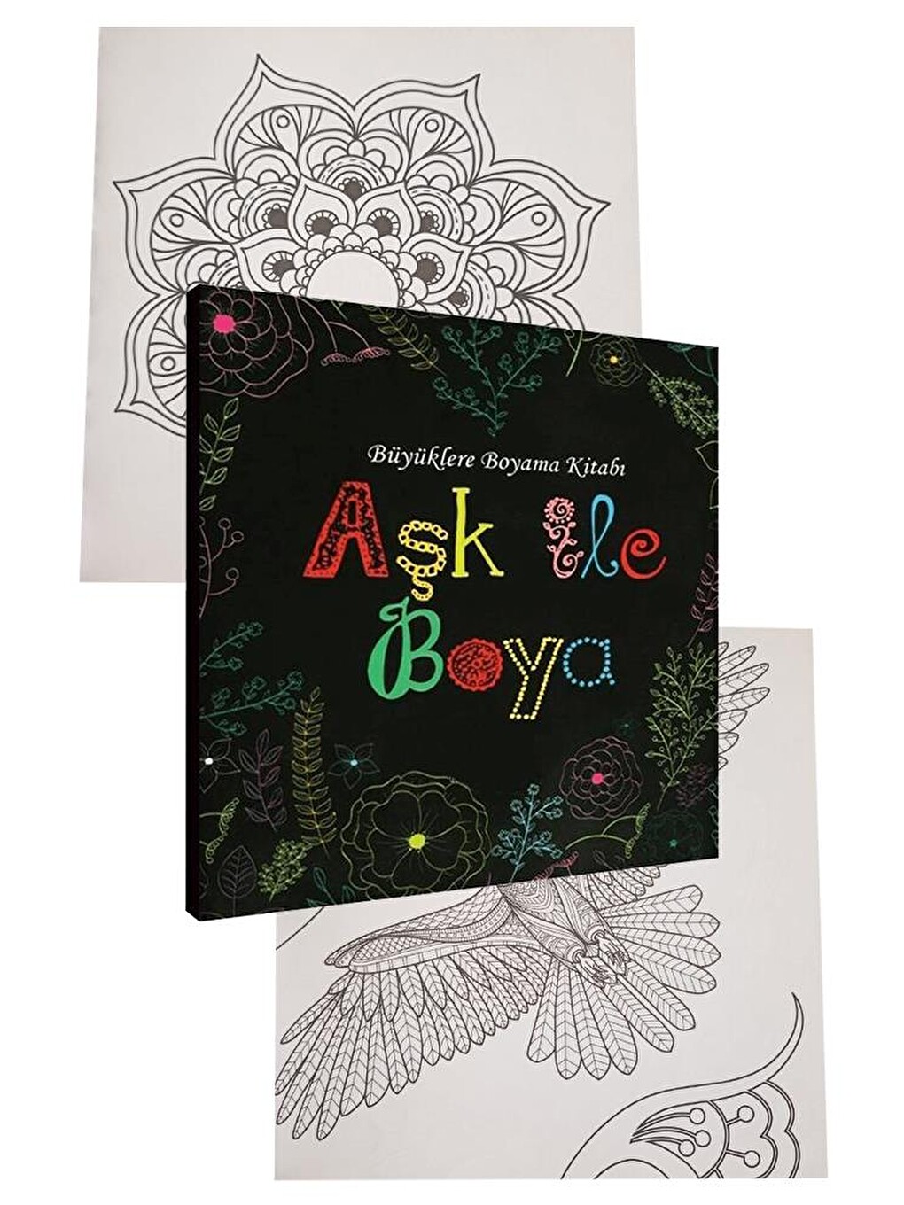 Aşk İle Boya Büyüklere Boyama Kitabı Fatih 24 Renk Kuru Boya 1 Adet Ema Boyama Kitabı Büyükler İçin-1