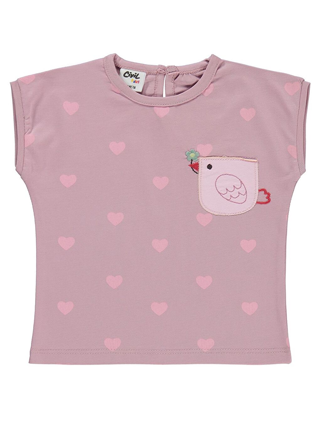 Baby Kuş Baskılı 6-18 Ay Takım - Pembe-2