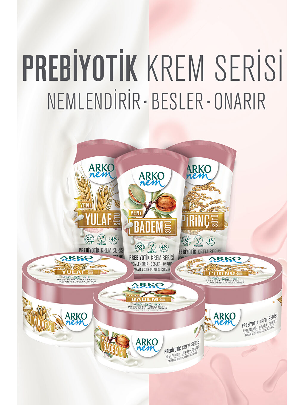 Arko Nem Altın Gül Krem Prebiyotik Yulaf Sütü 3x250Ml - 4