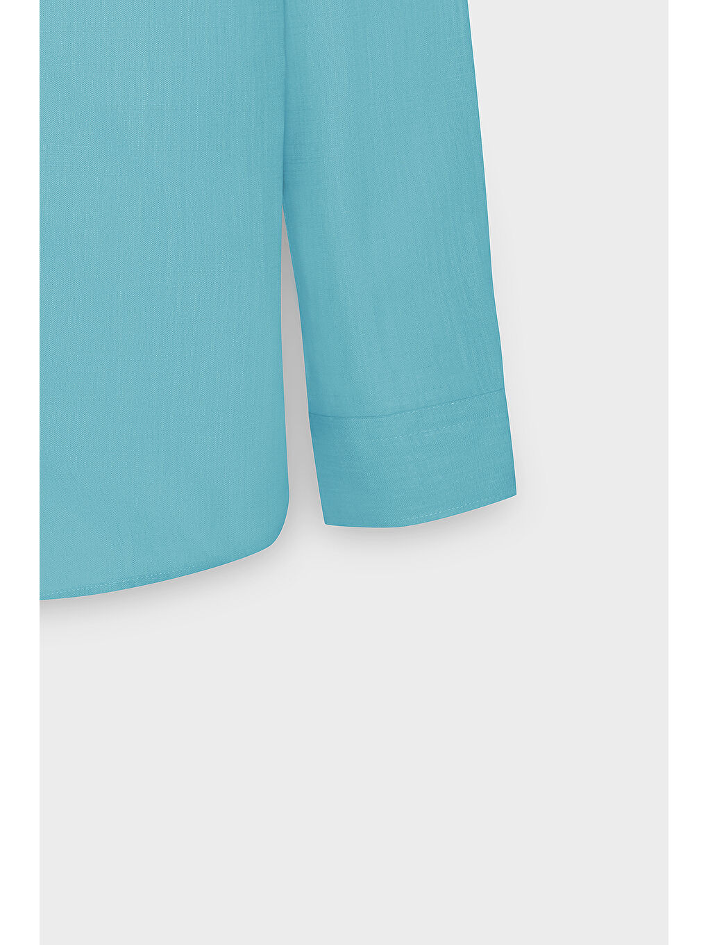 Erkek Turkuaz %100 Pamuk Oxford Slim Fit Dar Kesim Düğmeli Yaka Flamlı Gömlek-8