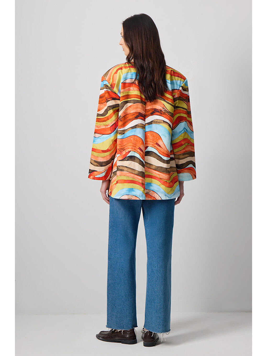 Touché Siyah Abstract Desenli Blazer Ceket - 5