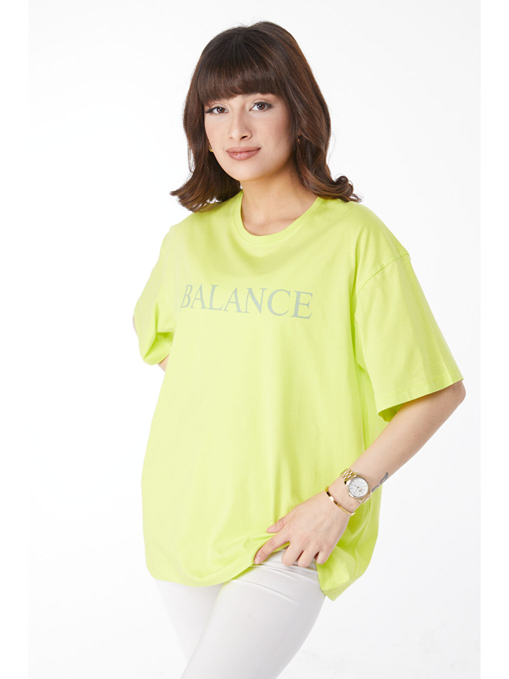 Baskılı T-shirt Yağ Yeşili - 25174