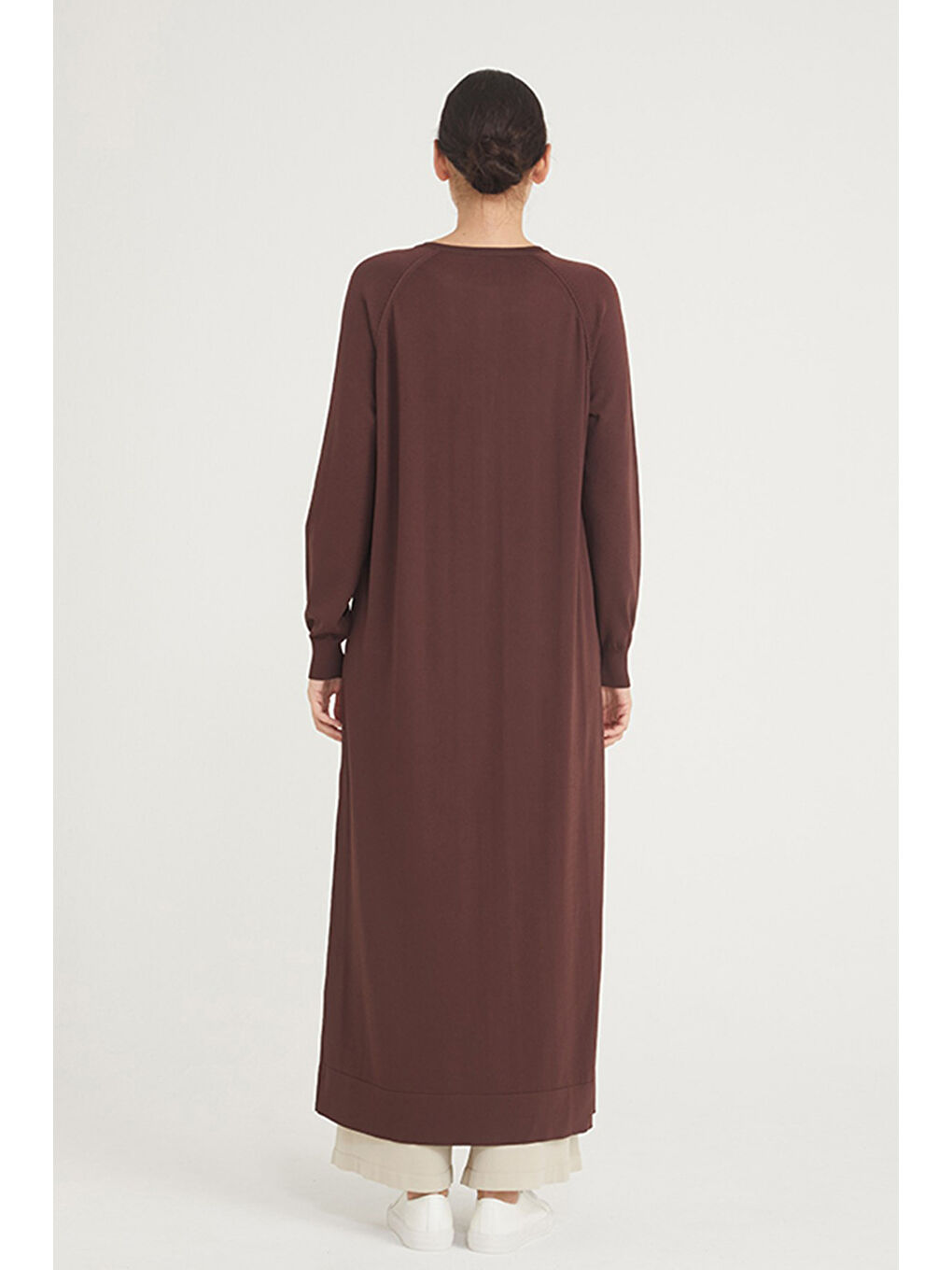 Kahverengi Merserize Triko Hırka NS-22K-512H Kahve-3