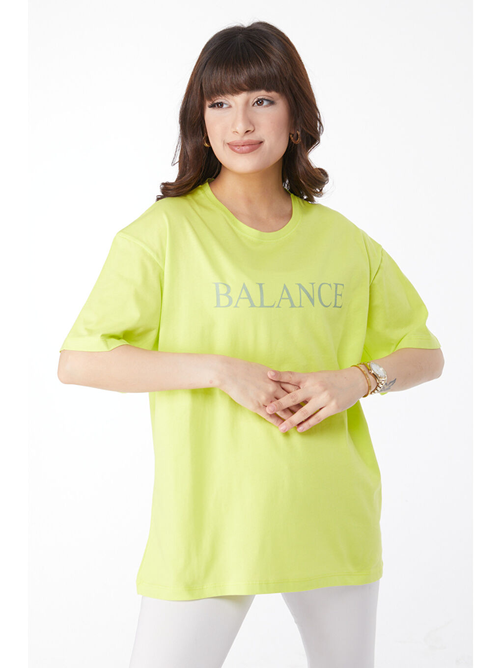 Baskılı T-shirt Yağ Yeşili - 25174-1