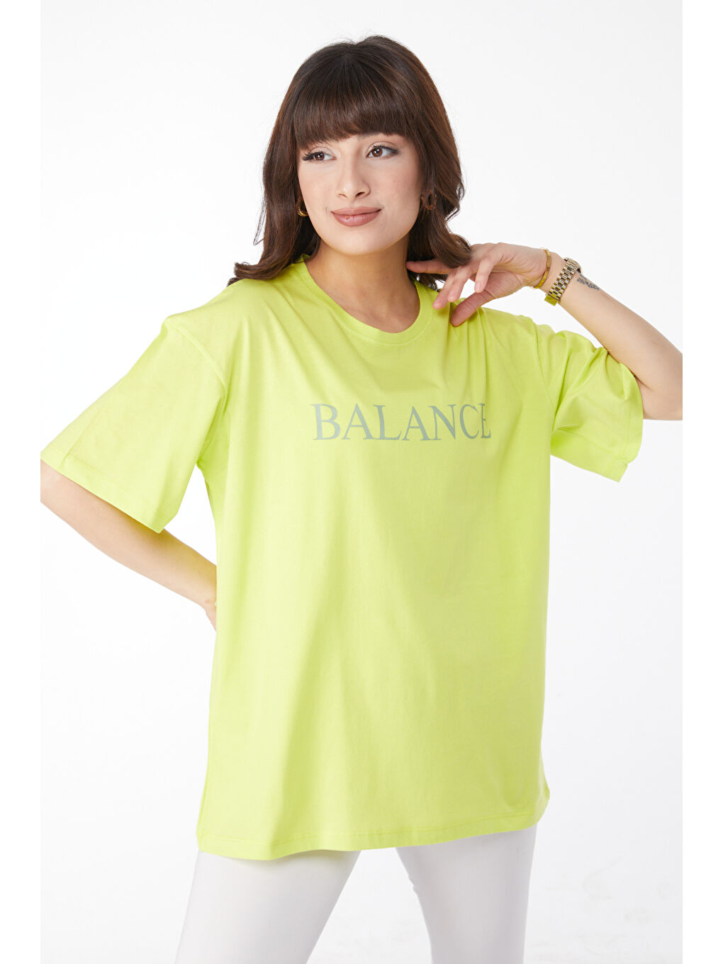 Baskılı T-shirt Yağ Yeşili - 25174-2