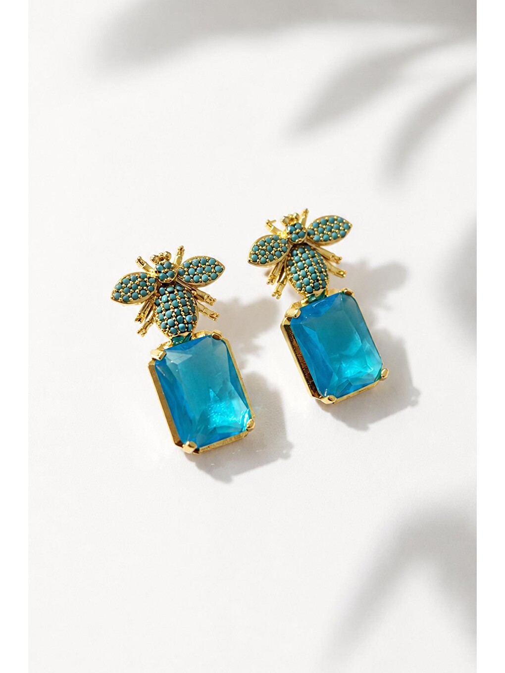 Sarı Artisan Blue Bee Küpe