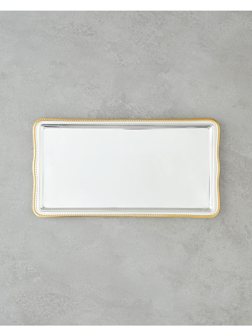 Gri Reflection Metal Tepsi 32x17 cm Gold-Silver