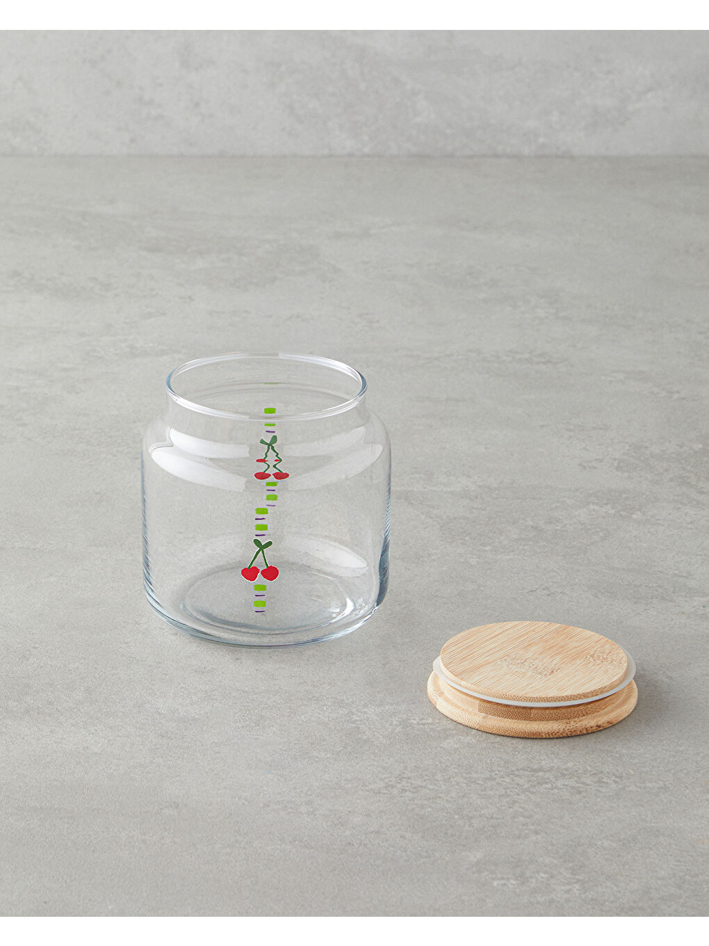 Renksiz Cherry Cam Kavanoz 630 ml Şeffaf-1