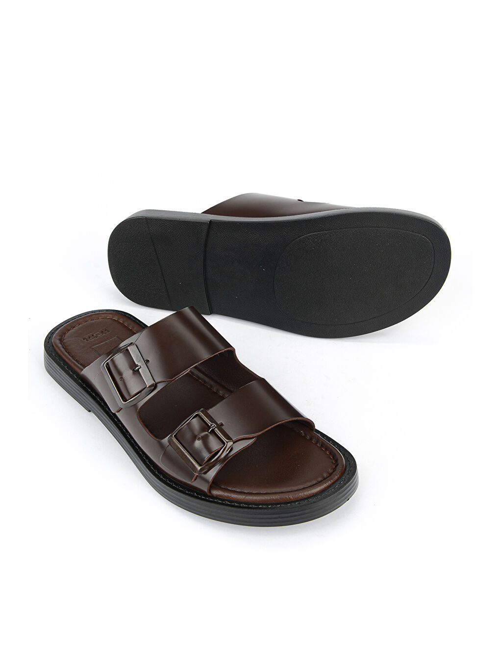 Kahverengi Erkek Hakiki Deri Terlik 1611045ZM160 Kahve-3