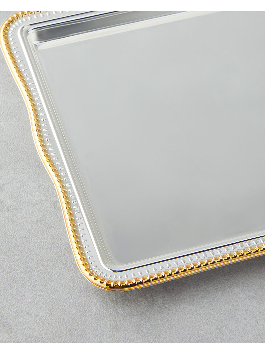 Gri Reflection Metal Tepsi 32x17 cm Gold-Silver-2