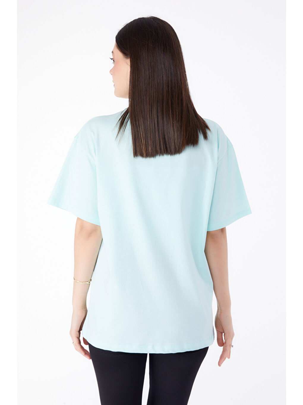 Yeşil Baskılı T-shirt Mint - 25297-5