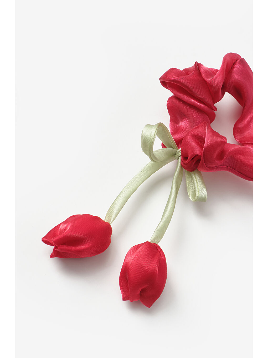 Kırmızı Lale Figürlü Kız Çocuk Lastik Toka-1