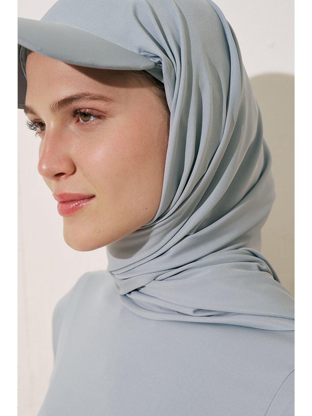 Cap Şapkalı Mayo Şal Mavi-1