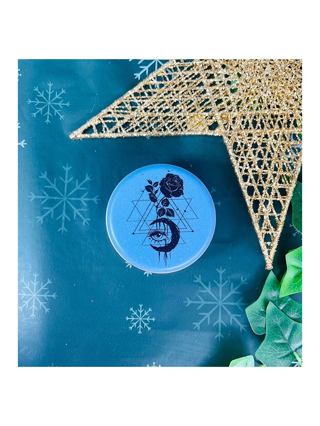 Karışık Tarot Gül Tasarımlı Kokulu Teneke Mum-2