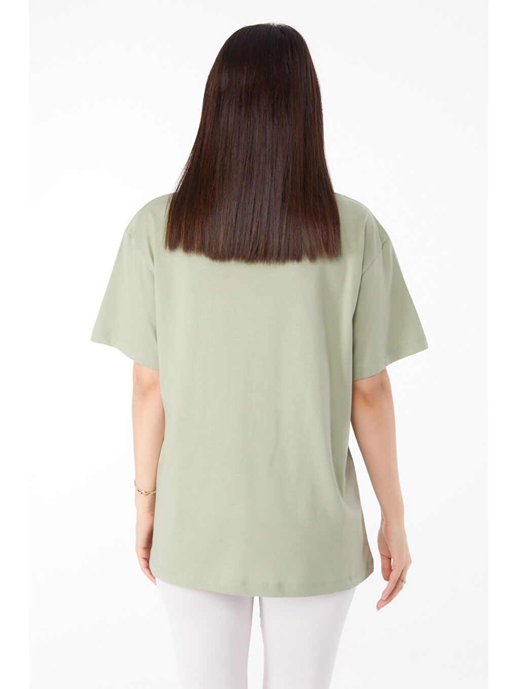 Yeşil Taşlı T-shirt Mint - 25698-4